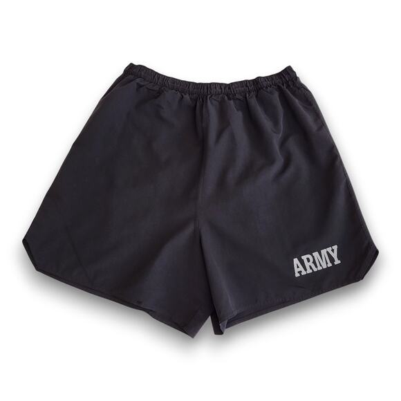 U.S. Army Other - US Army PT Shorts Large Black Old Style Reflective Logo Nylon Lined